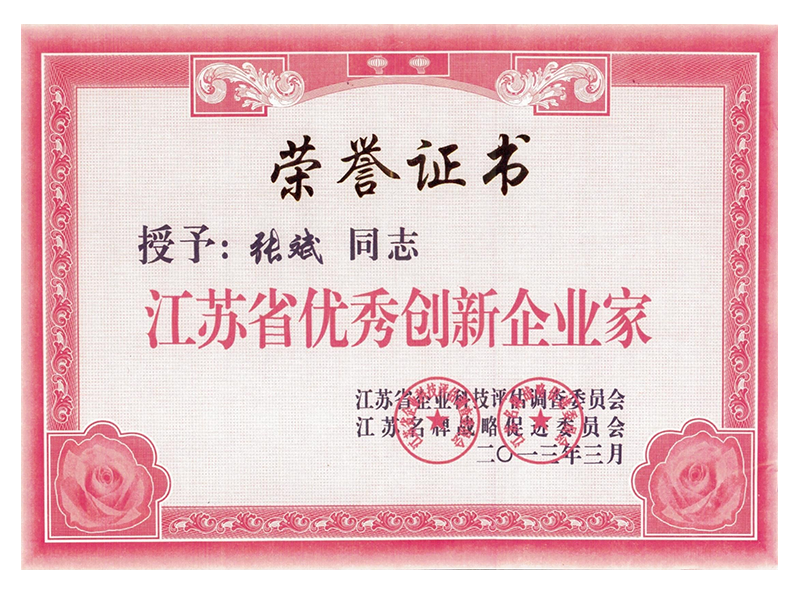 江蘇省優(yōu)秀創(chuàng)新企業(yè)家