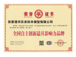最具影響力品牌證書